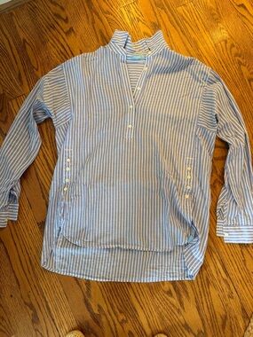 J McLaughlin Light Blue Stripe Tunic